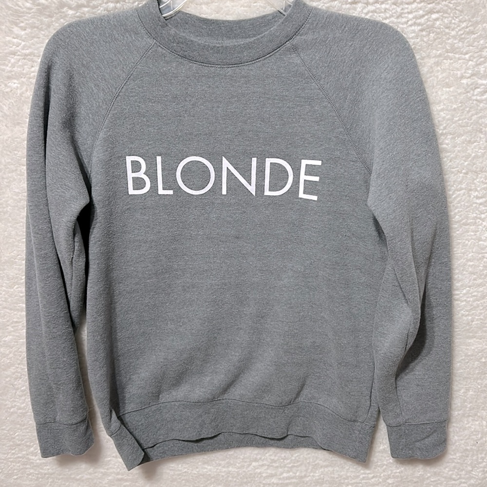 Brunette the label The "BLONDE" Classic Crew Neck Sweatshirt sz M